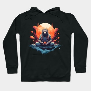 Meditating ape in nature, meditating monkey Hoodie